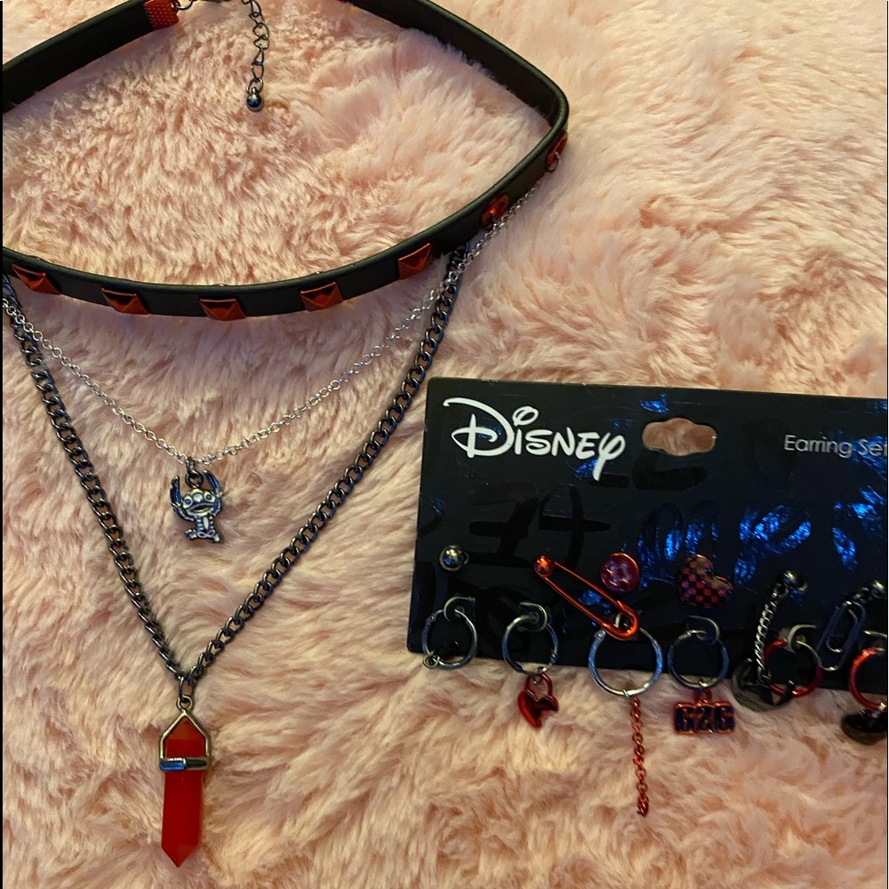 Stitch Choker and earrings set
